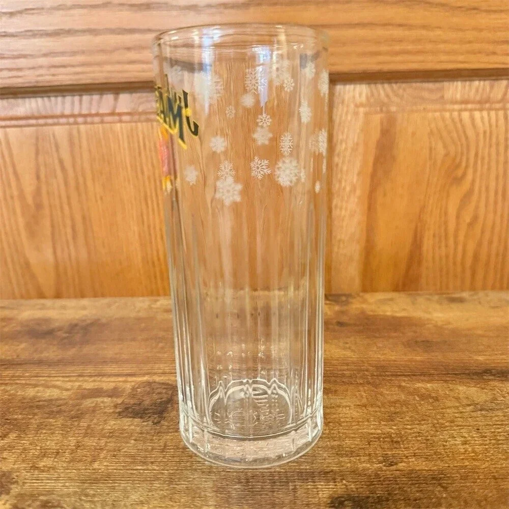 Jim Beam Holiday Snowflake Ribbed Highball Glass Tall Bar Tumbler